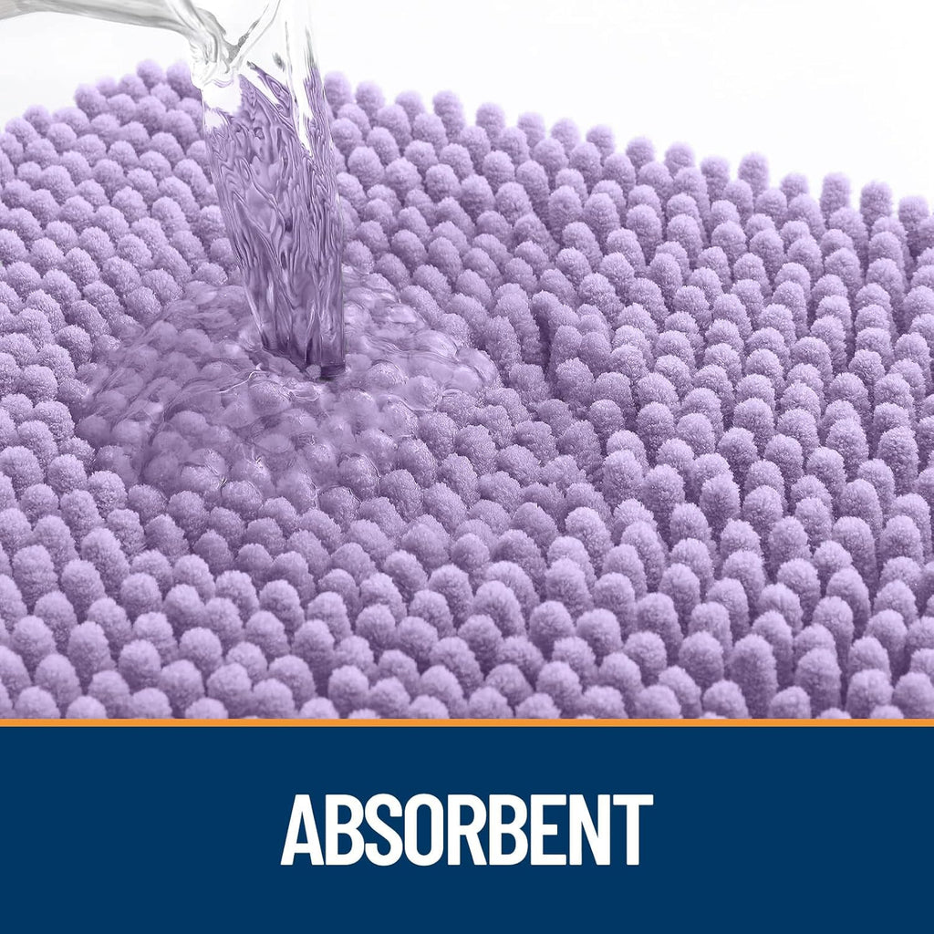 OLANLY Dog Door Mat - Absorbent Non-Slip Washable Chenille Mat for Muddy Paws | 48x30, Lavender