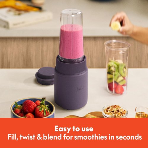 Bella Portable Rocket Blender - 6-Piece Juicer & Smoothie Maker | BPA-Free, 240W, Plum Color