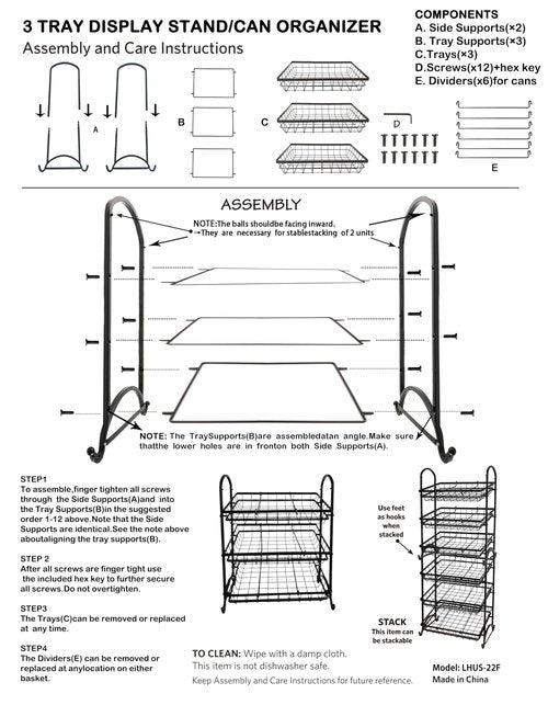 Lihou PapaQ Stackable Candy Display Rack|Stackable Candy Organizer|Multi-Function Snack Rack&Shelf for Chips |Perfect Display Solution for Stores (Black, Large)