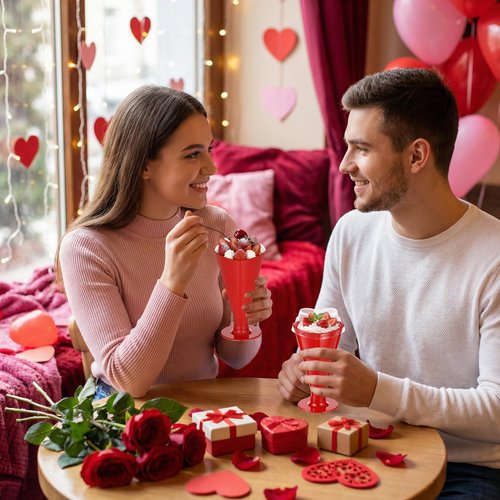 Acellegic 40 Pcs Valentine's Day Cups Heart Shaped Champagne Flutes with Lids 5.6 oz Dessert Cups Plastic Disposable Champagne Glasses for Parties, Bar, Events, Wedding Party Supplies (Red)