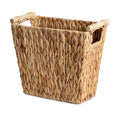 StorageWorks Wicker Waste Basket - Stylish Bathroom Trash Can with Wooden Handles | 12 Liters