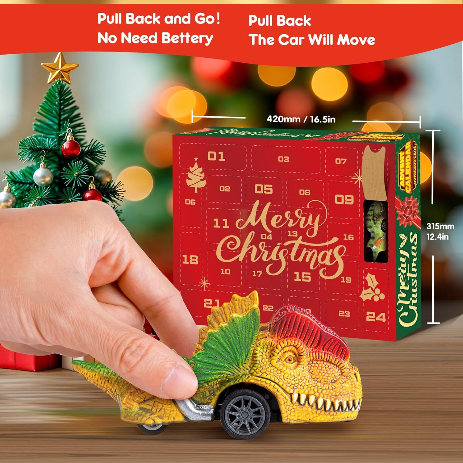 Skiennix Dinosaur Cars Advent Calendar - 24 Days of Monster Truck Fun for Kids | Perfect Christmas Gift