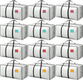 Skiennix 12 Pack Moving Bags - Extra Large 93L Heavy Duty Waterproof Storage Totes | Ideal for College Dorm & Home Organization