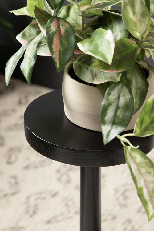 Kate and Laurel Wegner Traditional Wooden Round Drink Table; 8 x 23; Black; Elegant and Durable Pedestal Table for Use as Small Drink Table; Plant Stand; or Decorative Item Display