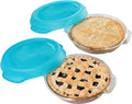 Libbey Baker’s Premium Glass Pie Plate Set - 2 Stackable Casserole Dishes with Lids for Pies & Quiches
