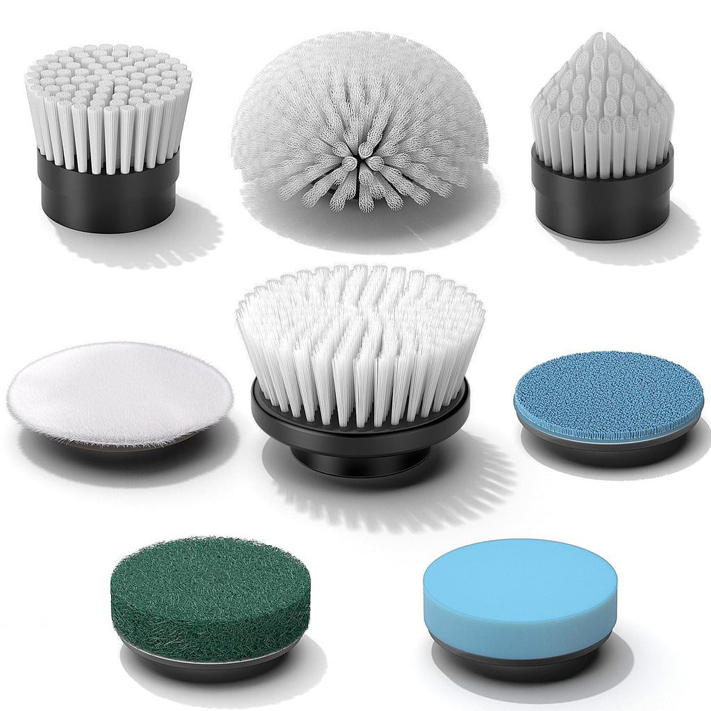 Replaceable Brush Heads Set,8 Pcs Set Suitable for Electric Spin Scrubber,Spin Brush Heads Replacement for Most Brands of ANS-8051A/8050 Cordless Shower Scrubber,for Home and Kitchen,Bathroom,Car