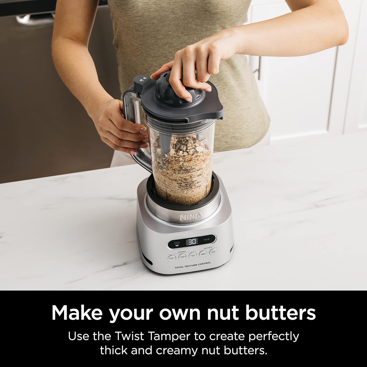 Ninja SS151 TWISTi Blender DUO - High-Speed 1600W Smoothie Maker with 34oz Pitcher & 2 To-Go Cups - Gray