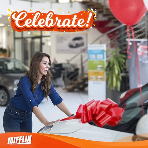 Mifflin-USA Big Car Bow - Giant Red 23-Inch Gift Bow for Birthdays & Christmas Decor