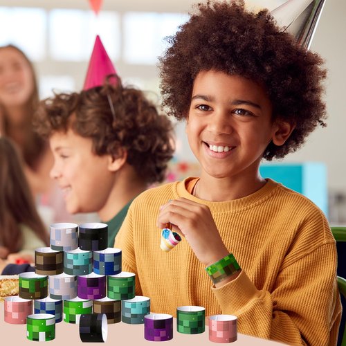 BLZYTOY 20Pcs Birthday Party Supplies,Slap Wristband Set,Best for Fill Up the Goodie Bags