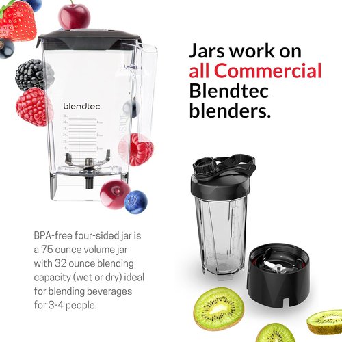Blendtec Total Classic Original Blender - Professional-Grade 90 oz WildSide+ Jar - 6 Pre-Programmed Cycles - Black