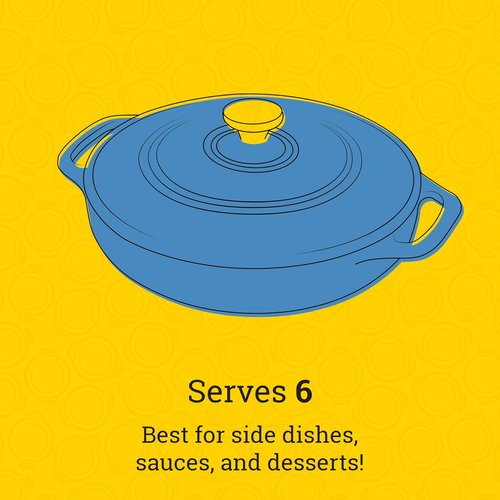 Lodge Essential Enamel Braiser - Induction-Safe & PFAS-Free Cookware - 3.5 Quart, Caribbean Blue