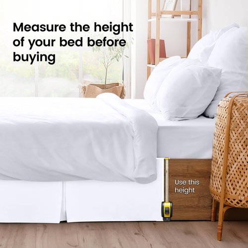 Utopia Bedding Full Bed Skirt - Soft Quadruple Pleated Ruffle - Easy Fit with 16 Inch Tailored Drop - Hotel Quality, Shrinkage and Fade Resistant (Full, White)