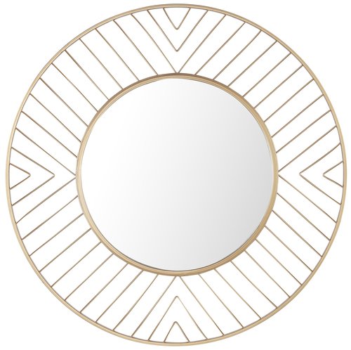 Safavieh 32.9-Inch Round Fonna Wall Mirror, Gold