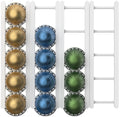 KUSOVILI Adhesive Coffee Pod Holder for Nespresso VertuoLine, Holds 20 Capsules - Wall or Cabinet Mounted Coffee Capsule Rack with Strong 3M Adhesive Strips, Vertical or Horizontal Mount