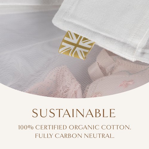 Hayden Hill Luxury Organic Cotton Mesh Laundry Bags For Delicates - Set of 2 Large & Small - Garment Bags For Washing Machine - Bra and Lingerie Wash Bag - Carbon Neutral
