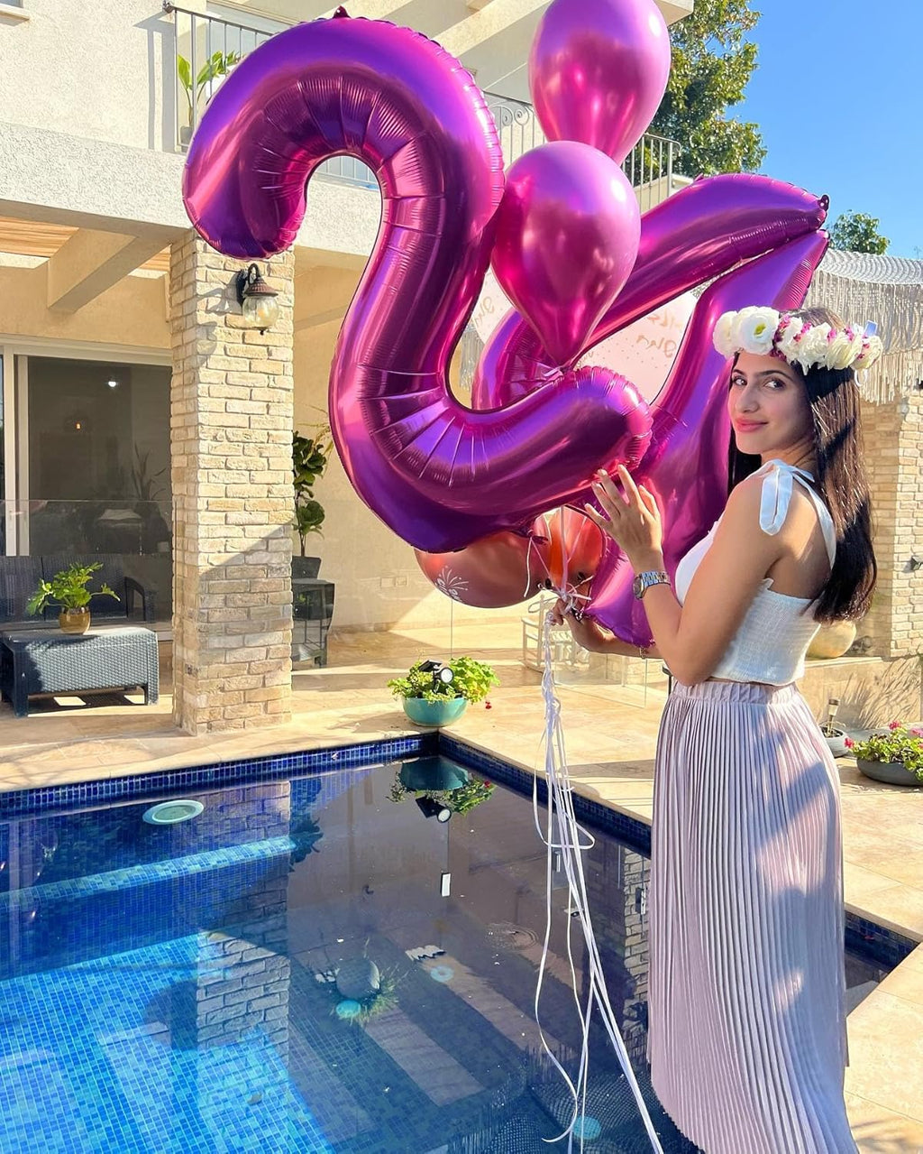 Number 4 Balloon by [Brand Name] - 40 Inch Hot Pink Foil Balloon for 4th Birthday Party Decorations