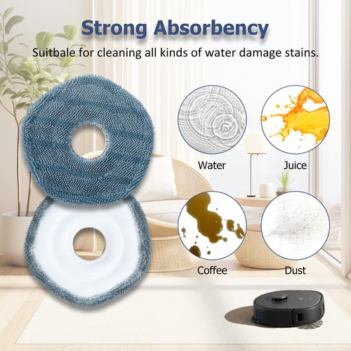 12 Pack Replacement Parts Dust Bags Mop Pads for eufy X10 Pro Omni Accessories Robot Vacuum Self-Empty Station,6 Dust Bags, 6 Mop Pads