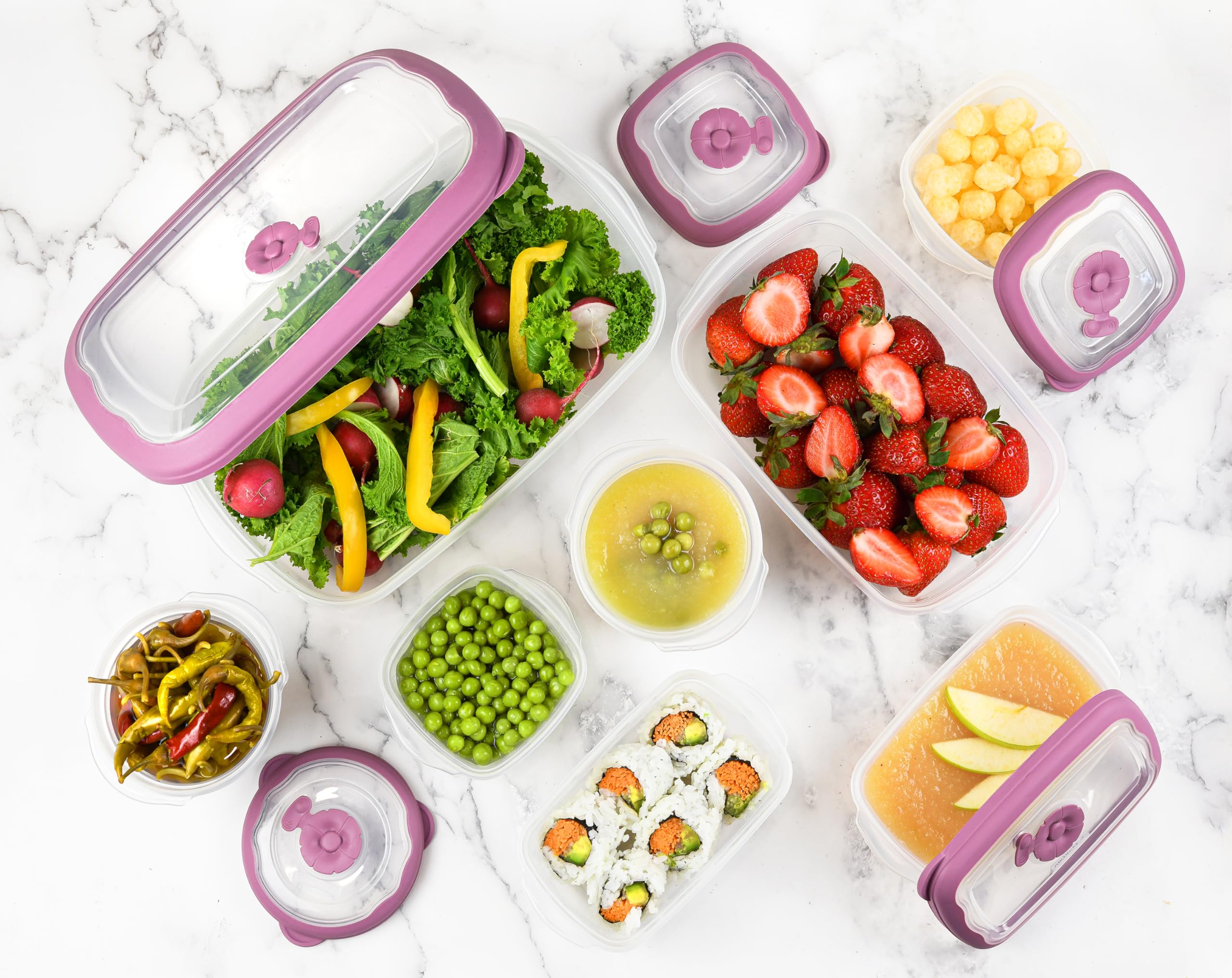 Tribello Plastic Food Storage Containers With Lids - 53 Oz Airtight Container Box For Food Storage, Meal Prep, Freezer, Microwave And Dishwasher Safe, Steam Vent Lids, BPA-Free - 3 Pack