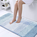 OLANLY Large Bath Rugs - Extra Soft Microfiber with Rubber Backing | Quick Dry, Washable, 40x24, Light Blue
