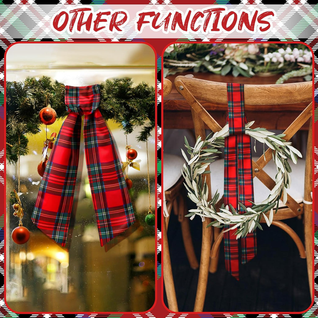 VitalCozy Christmas Wreath Sash - Satin Ribbon for Monogrammed Decor | Indoor/Outdoor Holiday Accessory