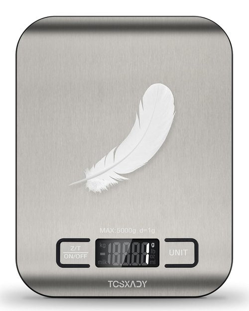 Food Scale - Skiennix 11lb Digital Kitchen Scale with LCD Display & Tare Function | Compact 304 Stainless Steel Design for Baking & Meal Prep