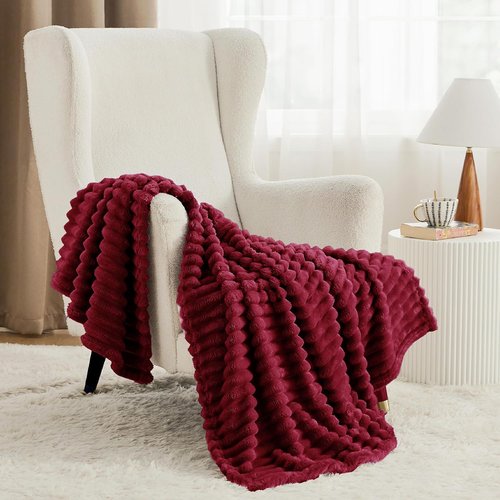 Bedsure GentleSoft Red Fleece Blanket - Cozy, Soft Throw for Couch | Perfect 60x80 Inches Size