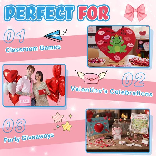 Libima Felt Mailbox with Envelopes Kids Valentine Mailbox Toy Mail Bag Gift Box Letter Greeting Cards Carrier 10 x 8 Inches for Boys Girls for Preschool Classroom Pretend Postman Mailman(Pink)