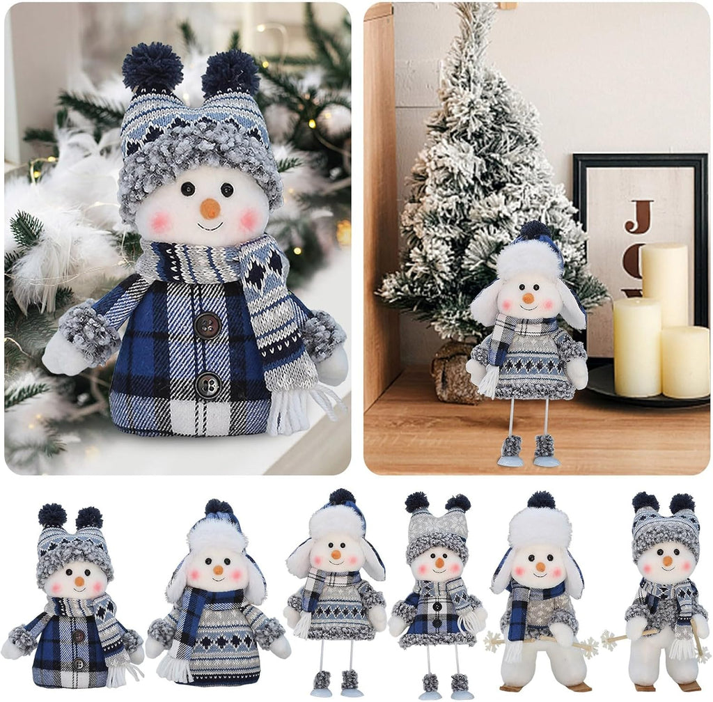 Skiennix Cute Snowman Plush Doll - Handmade Christmas Decoration for Winter Home | White Boy