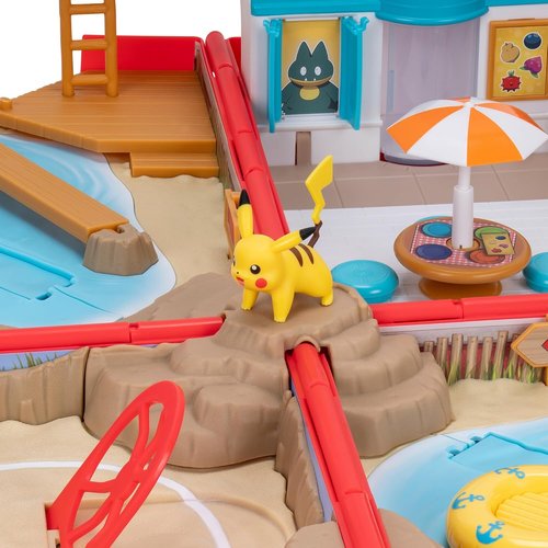 Jazwares Pokémon Carry Case - Portable Beach Battle Playset with 2-Inch Pikachu Figure