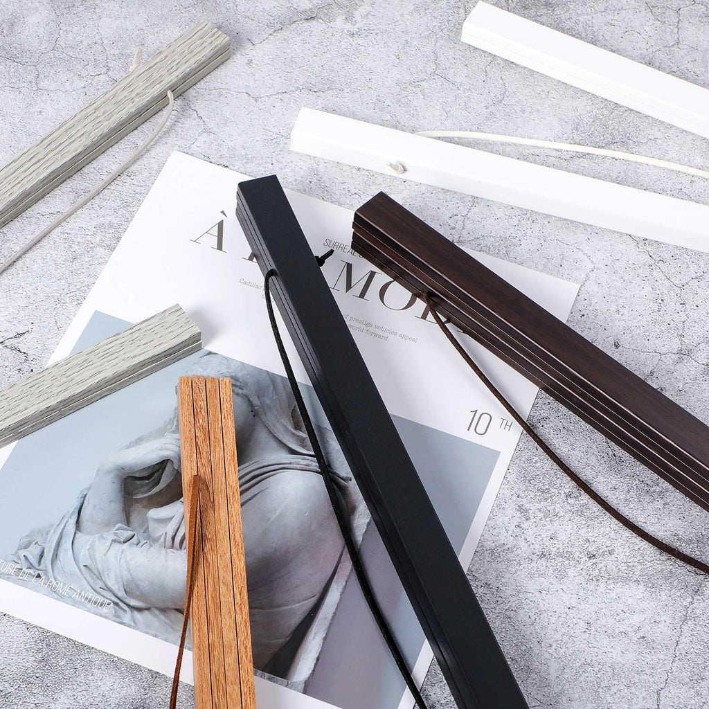 Benjia Magnetic Poster Hanger - 20" Wooden Frame for Canvas & Artwork | Grey Color, Easy Wall Display