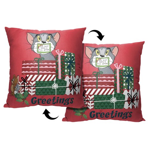 Northwest Tom & Jerry Pillow, 18" x 18", Silenced Till Christmas