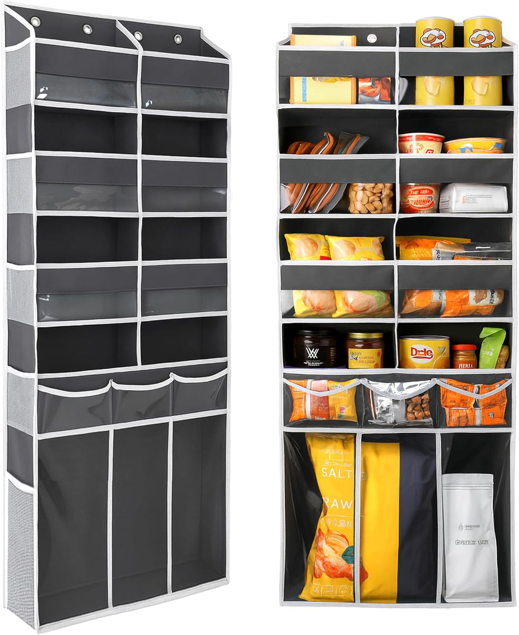 Over The Door Organizer by Extra Large | Heavy-Duty 8 Compartment Design with Clear Pockets - 57 Inch Height