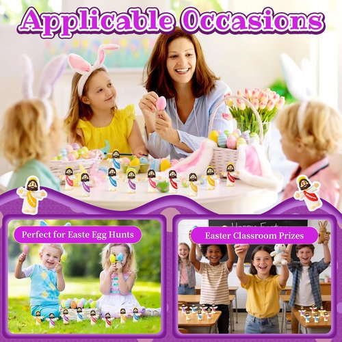 Little Jesus Figures - 100Pcs Multicolor Miniature Collectible Figurines for Easter Gifts | Jesus Loves You