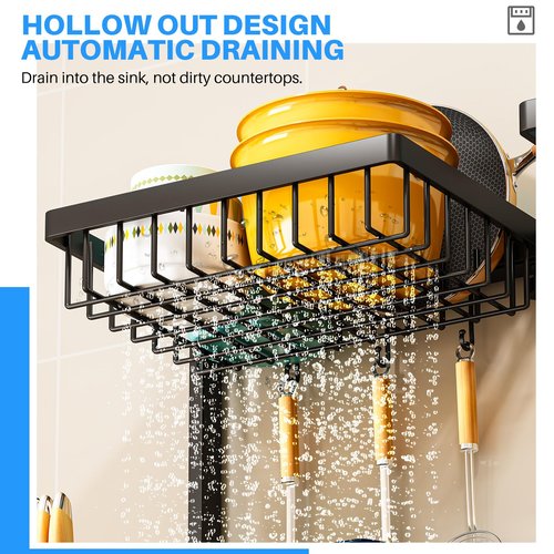 ARSTPEOE 2 Tiers 4 Baskets (one More Than Others) Over The Sink Dish Drying Rack,fits All Sinks (from 24.8" to 35.4"),2-Tier Adjustable Sink Rack,Dishes Rack Kitchen Storage Organizer Space Saving