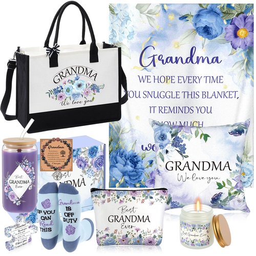 Paterr 10 Pcs Valentine Day Gifts Set for Grandma Nana Gigi Mimi, Xmas Gift for Grandmother from Grandkids Grandchildren(Grandma)