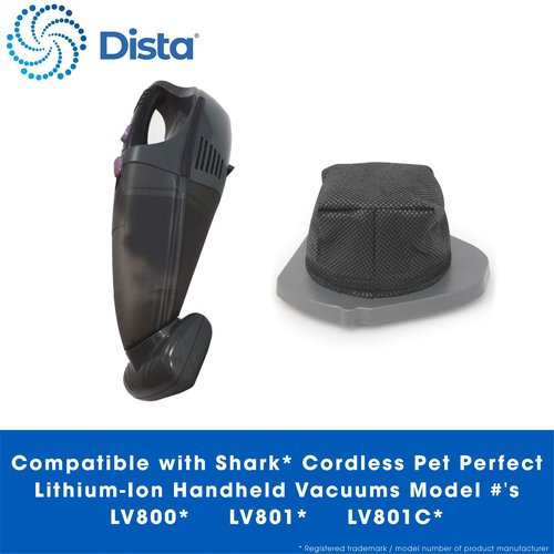 Dista Filter - XDCF800 Premium Dust Cup Filter Replacements Compatible with Shark Cordless Pet Perfect Lithium-Ion Handheld Vacuum Model LV800 LV801 LV801C Compare to Part # XDCF800. Pack of 4