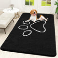 OLANLY Dog Door Mat - Absorbent Non-Slip Mud Mat for Paws | 59x35 Black Chenille Design