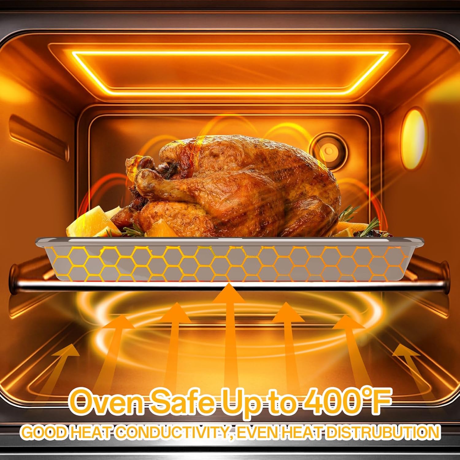 Ohtomber Stainless Steel Baking Sheet Pan Set - Heavy Duty 3 Pack Cookie Sheets | 9/12/16 Inch Oven Trays