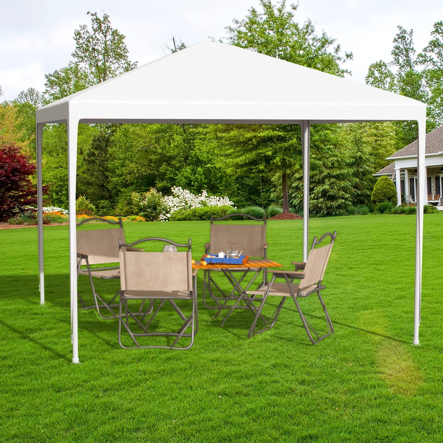 Skiennix 10x10 Waterproof Gazebo Canopy - Durable Outdoor Patio Tent for Weddings & BBQs