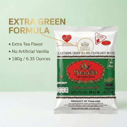 Chatramue (Number One) Green Tea Mix Extra Green Formula, 180g/6.35 Oz (Pack of 12)