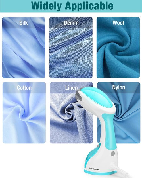 Beautural Portable Handheld Clothes Steamer - Fast 30-Second Heat-Up, Auto-Off, Large Water Tank