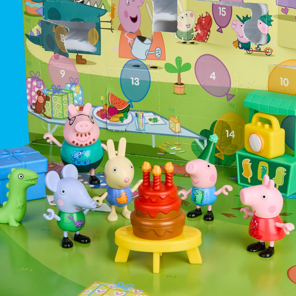 Peppa Pig George's Party Advent Calendar - 24 Surprise Toys & Stickers | Fun Preschool Gift for Kids 3+