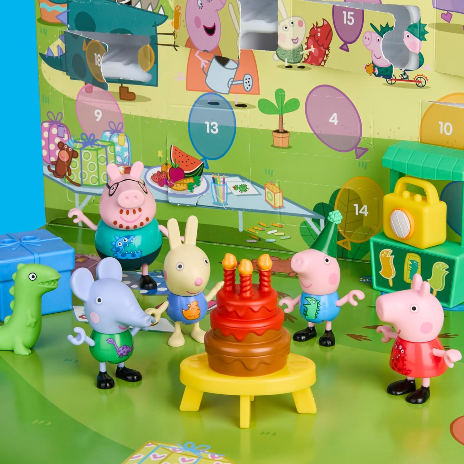 Peppa Pig George's Party Advent Calendar - 24 Surprise Toys & Stickers | Fun Preschool Gift for Kids 3+