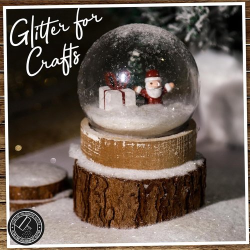 LEOBRO White Glitter - Chunky Snow Glitter for Crafts, Resin Art, Body, Face & Nail | DIY Christmas Decor