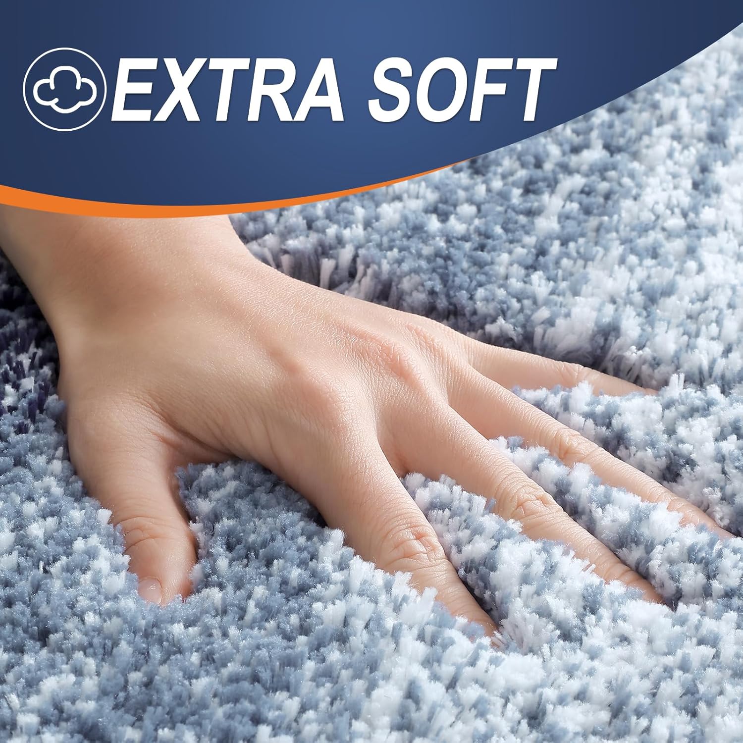 OLANLY Large Bathroom Rugs - Extra Soft Microfiber Mat 44x32 | Quick Dry & Washable, Airy Blue