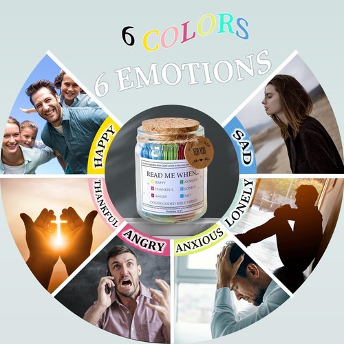 Read Me When Bible Verses Jar For Daily Encouragement, Color Coded Bible Verses in a Jar, Motivational Daily Prayer Jars, Scripture Cards, Christmas Gifts, Christian Gifts for Women, Men