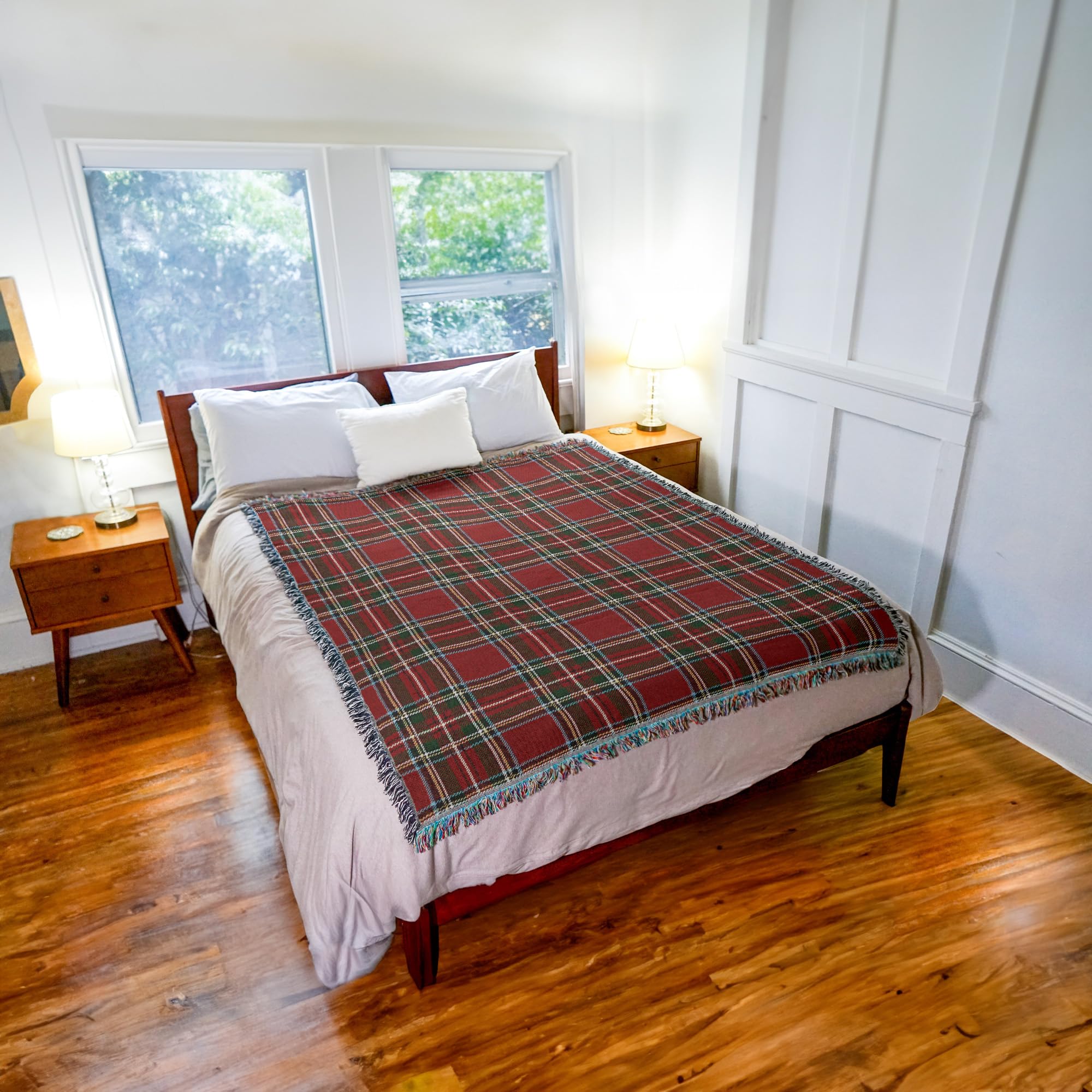 Pure Country Weavers Plaid Blanket Stewart Royal Tartan - Patterns Gift Tapestry Throw Woven from Cotton - Made in the USA (72x54)