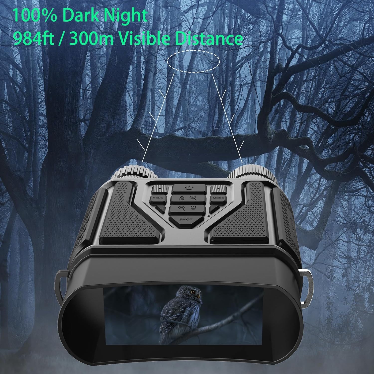 Night Vision Goggles - 8X Zoom Binoculars for Adults | Rechargeable 4000mAh Gear for Hunting & Camping