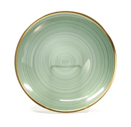 OCCASIONS 120PCS Green Plastic Plates with Gold Rim (60 Guests) - Fancy Disposable Dinnerware Set - 60 x 10" Dinner + 60 x 7" Dessert for Wedding, Party, Christmas - BPA Free (Belize in Green & Gold)