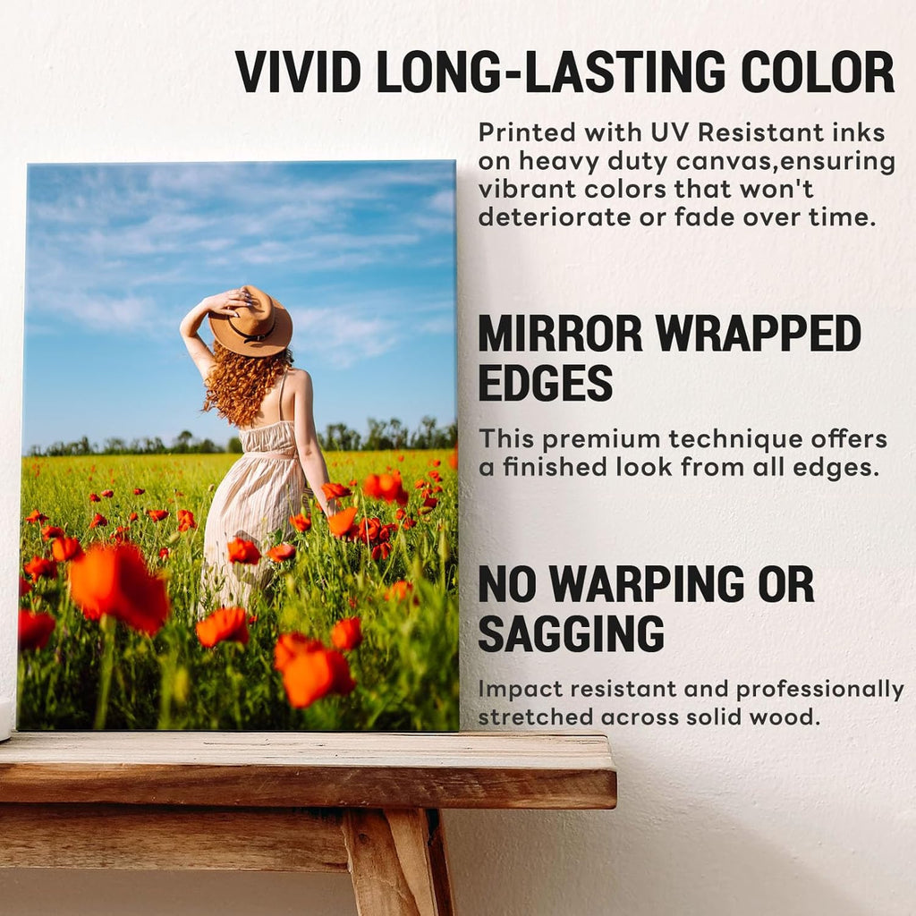 Skiennix Custom Canvas Prints - Personalized Wall Art for Home Décor | 8x8in Family & Pet Photos